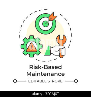 Risk based maintenance multi color concept icon Stock Vector