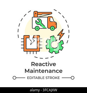Reactive maintenance multi color concept icon Stock Vector
