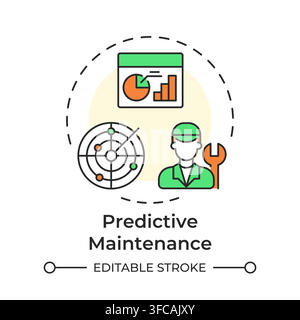 Predictive maintenance multi color concept icon Stock Vector