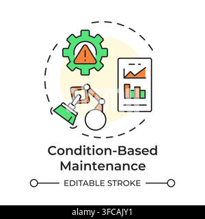 Condition based maintenance multi color concept icon Stock Vector
