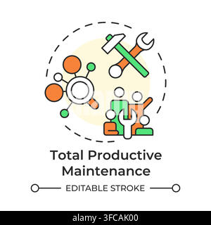 Total productive maintenance multi color concept icon Stock Vector