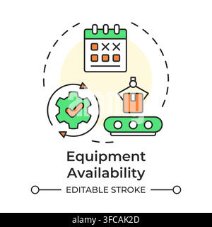 Equipment availability multi color concept icon Stock Vector