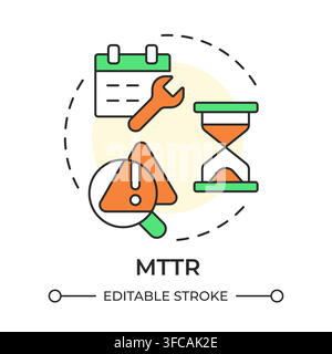 MTTR multi color concept icon Stock Vector