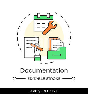 Documentation multi color concept icon Stock Vector