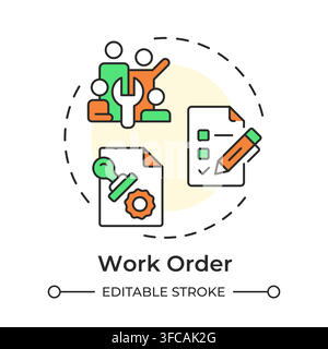 Work order multi color concept icon Stock Vector