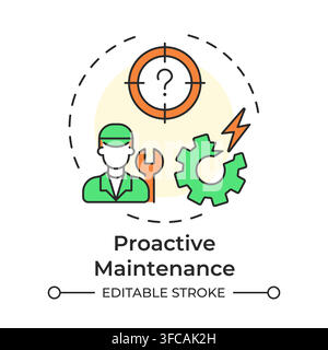 Proactive maintenance multi color concept icon Stock Vector