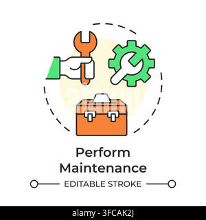 Perform maintenance multi color concept icon Stock Vector
