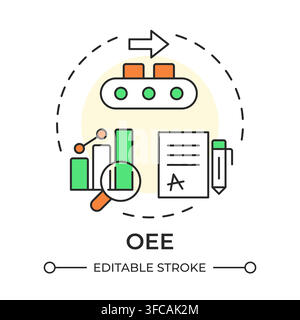 OEE multi color concept icon Stock Vector
