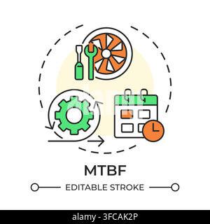 MTBF multi color concept icon Stock Vector
