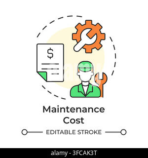 Maintenance cost multi color concept icon Stock Vector