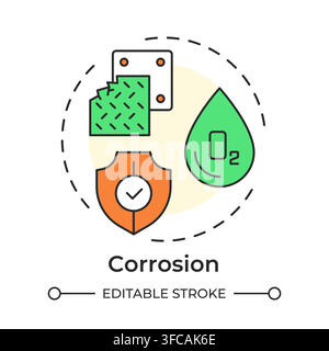Corrosion multi color concept icon Stock Vector