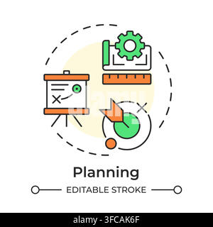 Planning multi color concept icon Stock Vector