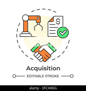 Acquisition multi color concept icon Stock Vector
