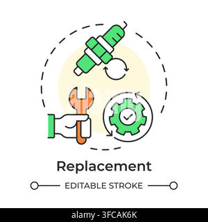 Replacement multi color concept icon Stock Vector