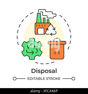 Disposal multi color concept icon Stock Vector