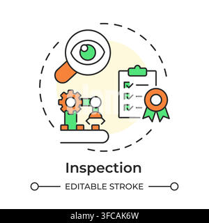 Inspection multi color concept icon Stock Vector