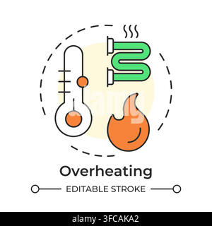Overheating multi color concept icon Stock Vector