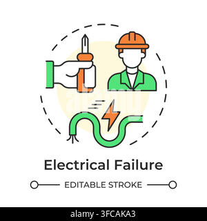 Electrical failure multi color concept icon Stock Vector