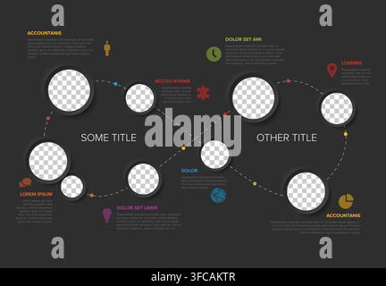 This infographic template features an infinity loop design for business data. Use this infinity loop infographic template to display your creative inf Stock Vector
