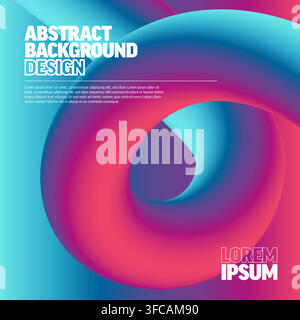 This abstract background design features fluid gradient shapes in vibrant pink and blue colors. The dynamic flow of the gradient shapes creates a mode Stock Vector