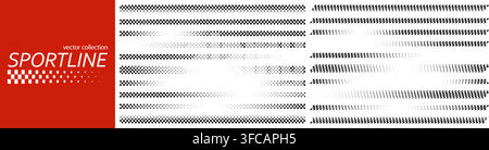 Checkered sport line collection vector isolated Stock Vector