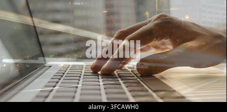 Business person typing on the computer. Business concept. Stock Photo