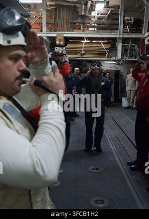 Rear Admiral Jeffrey Heames, commander of Carrier Strike Group 5 and ...