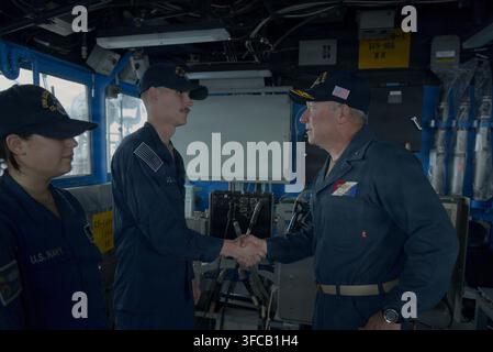 Rear Admiral Jeffrey Heames, commander of Carrier Strike Group 5 and ...