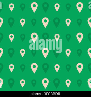 Green minimalistic pattern with white arrows. Vector pattern with labels. Vector illustration Stock Vector