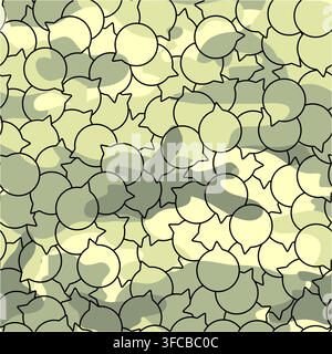 Seamless vector pattern of bubbles in military colors. Communication, dialogues, social networks, in wartime. Camouflage pattern Stock Vector