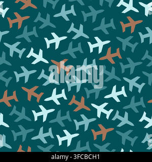 Seamless pattern of intersecting planes on a dark background. Vector illustration Stock Vector