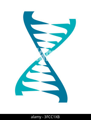 DNA chromosome helix icon for medical or genetic science and biotechnology symbol. DNA genome or gene cell spiral line for multiomics biology and human genetic pharmaceutical medicine laboratory Stock Vector