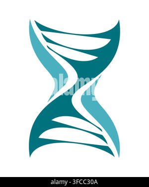 Dna helix icons, genome spiral symbols of science research, gene technology. vector set of DNA spirals. scientific laboratory signs of biotechnology lab researching, innovation and medical advancement Stock Vector