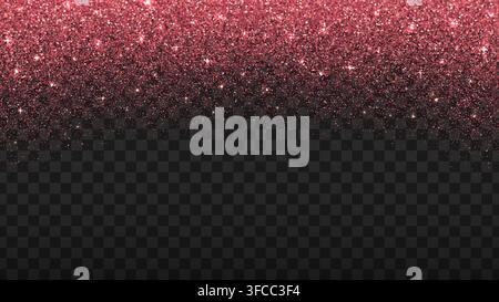 Pink gold spray confetti glitter particles, falling rose shiny luminous shimmer, glow sequin overlay party star dust background. Vector sparkle texture with twinkle, stardust, magic and light effect Stock Vector