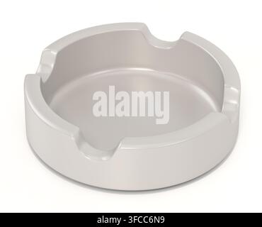 Ashtray isolated on white background. 3D illustration. - Photomontage Stock Photo