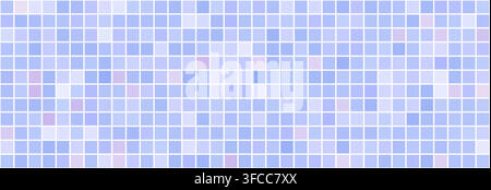 Blue ceramic tile background, seamless square mosaic pattern for bathroom wall and floor. Stock Vector