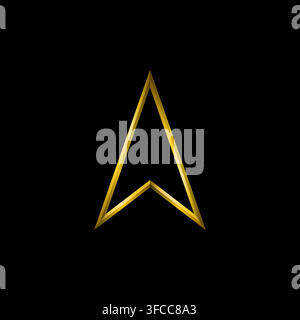 Cursor icon, golden metallic thin 3d lines vector illustration collection. Stock Vector