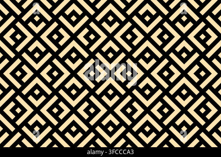 Abstract geometric pattern. A seamless vector background. Golden and black ornament. Graphic modern pattern. Simple lattice graphic design Stock Vector