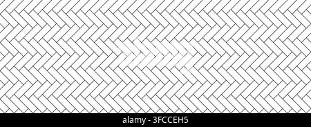 Horizontal herringbone seamless pattern. Outline zigzag stripe background. Repeating geometric chevron texture for textile fabric print, parquet floor tile. Vector mosaic tessellation pastern Stock Vector
