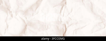 Beige dotted wrinkled background. Crumpled paper halftone texture. Rough pixelated creased surface. Distressed grainy sheet comic book texture. Pop art manga noise backdrop. Vector wallpaper Stock Vector