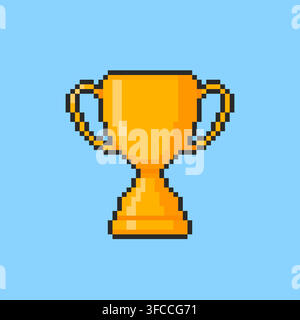 Pixel art Trophy game asset design Stock Vector