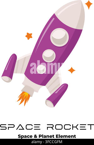 Space Rocket Launch Vector Illustration Concept Stock Vector