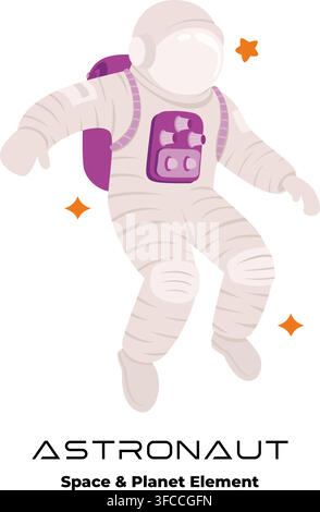 Astronaut Floating in Space Vector Illustration Stock Vector
