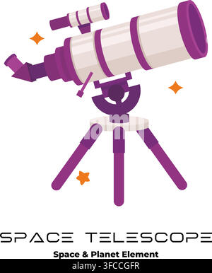 Astronomical Telescope Vector Illustration Concept Stock Vector