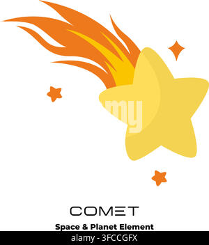 Comet Flying in Space Vector Illustration Stock Vector