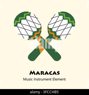 Maracas Musical Instrument Vector Illustration Stock Vector