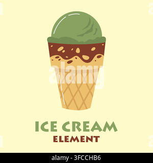 Ice Cream Cone Vector Illustration Stock Vector