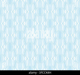 The geometric pattern with wavy lines. Seamless vector background. White and blue texture. Simple lattice graphic design Stock Vector