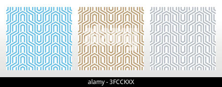 Set of abstract geometric patterns. Seamless vector backgrounds. Colored ornaments Graphic modern patterns Simple lattice graphic design Stock Vector