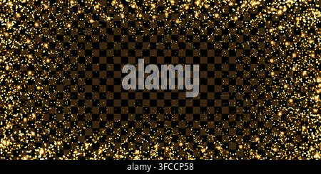 Abstract gold mosaic disco style manga sequin pattern overlay isolated. Luxurious radial circular golden glittering halftone cover. Disco ball texture Stock Vector